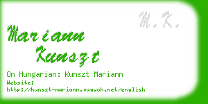 mariann kunszt business card